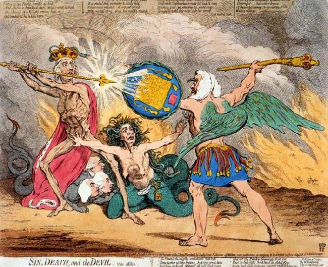 James Gillray Sin, Death and the Devil Sweden oil painting art